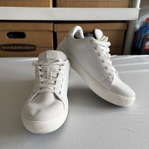 Vessi Soho Womens 7 Medium B Ivory White Vegan Leather Waterproof Sneakers